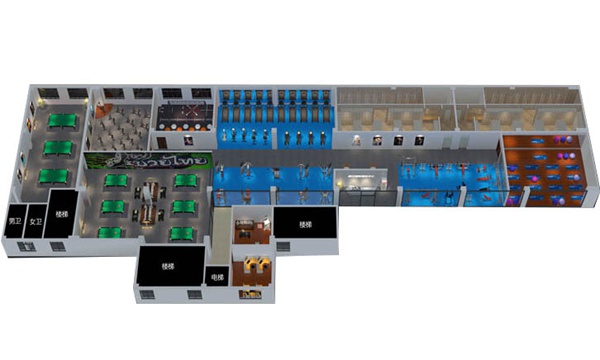 1200平方健身房配置方案-广西bsports(中国)体育健身器材有限公司官网