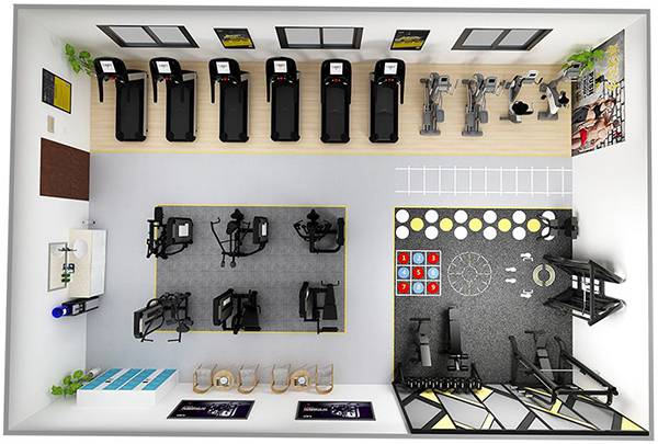 120平方健身房配置方案-广西bsports(中国)体育健身器材有限公司官网